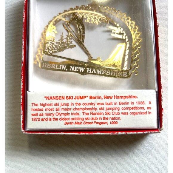 Genuine 24K Gold Flashed Brass Ornament "Nansen Ski Jump" Berlin New Hampshire - Picture 3 of 7